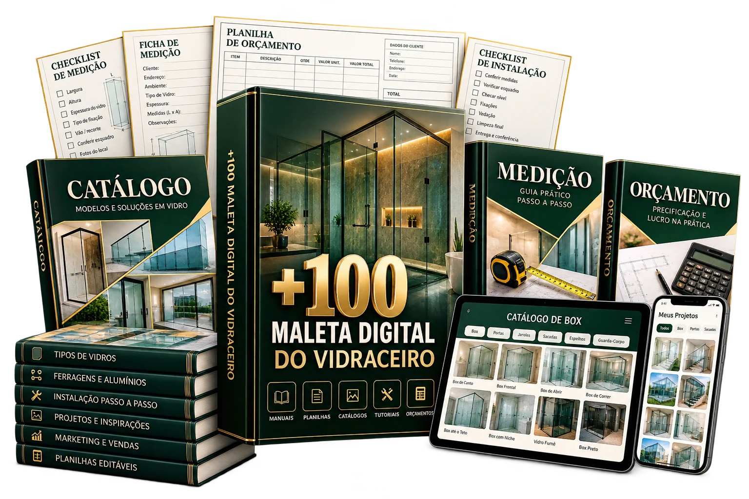Maleta Digital com catálogos, guias, checklists e planilhas